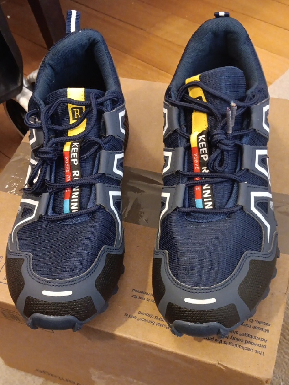 Men's Navy Athletic Sneakers - Keep Running